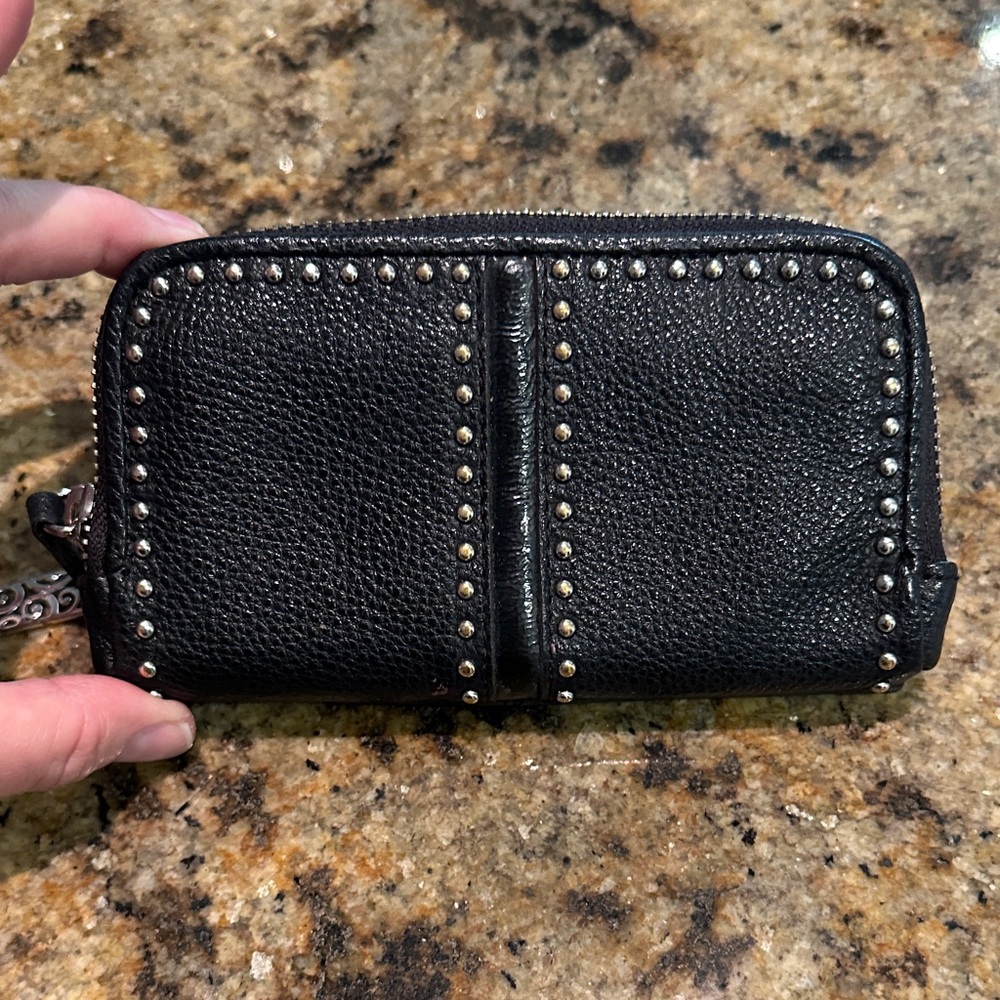 Vintage Brighton Pretty Tough small wallet, black studded. Good condition